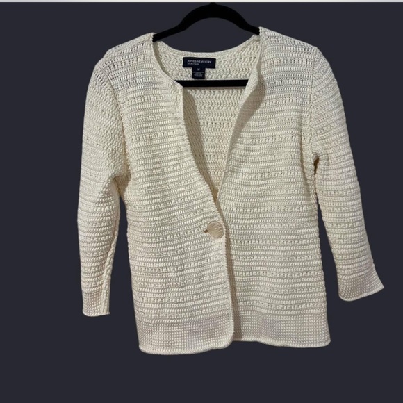 New York & Company Sweaters - Ann Taylor White Knit Cardigan